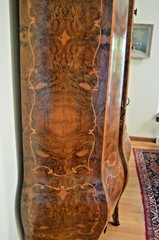 Antique Italian Inlaid Burlwood center hall Palace size massive Display Cabinet