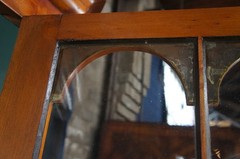 Antique Early American Primitive Pine Farmhouse Corner Cabinet Cupboard 90″