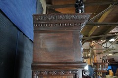 Important Pair Antique R.J. Horner Renaissance Revival Mahogany Bookcase Cabinet