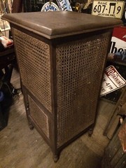 RARE Antique 1800s ? Cane Hamper Wood Cabinet Shipping Ok Oriental Chinese ?