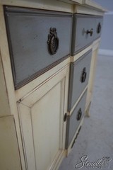 L60315: French Louis XV Paint Decorated Server Console Cabinet