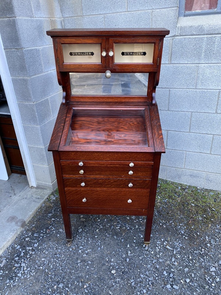 VICTORIAN OAK DENTAL/MEDICAL CABINET