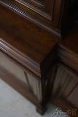 69202: KARGES Colonial Walnut Convex Glass Georgian Style Breakfront