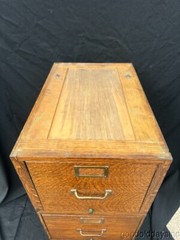 Beautiful Antique Paneled Oak File Cabinet Globe Sectional Stacking Cabinet 51″H