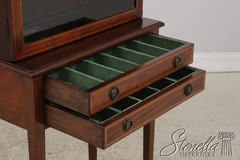 F73279: Antique Edwardian 2 Drawer Inlaid Mahogany Curio Cabinet (1 of 2)