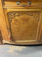 antique french art nouveau liquor cabinet burled elm curio cupboard 1920