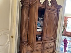 Luxurious antique furniture cupboard wood TV cabinet 4 drawers Marge Carson