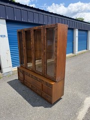 Lane ‘Pueblo’ Brutalist Oak China Cabinet