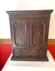 ANTIQUE 1800’s ENGLISH OAK CABINET APOTHECARY TOBACCO CUPBOARD – Local Pickup NC