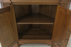 58293: Chippendale Style Bench Made Solid Walnut Corner Cabinet