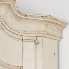 Antique White Painted Corner Cabinet Cupboard, Sweden circa 1840-60