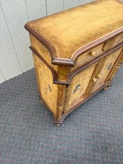 67582 Hand-Painted Tuscan Style Console Cabinet with Fruit Motif
