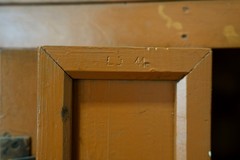 Antique Apothecary Cabinet Wood flat file drawer Brass Pull Hardware Industrial