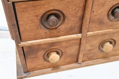 Vintage/Antique Primitive Tabletop Or Wall Spice Cabinet Drawers Chest 8 Drawer
