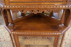 19th Century Oak Victorian Corner Cupboard Corner Cabinet Circa 1880’s