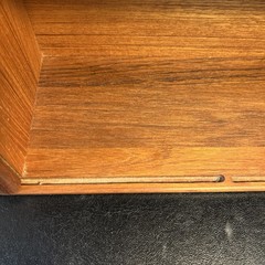 Vintage Mid Century Kalmar Teak Tambour Door Wall Mount Cabinet
