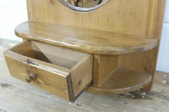 Old Vintage Dutch wall cabinet mirror hanging cabinet pine wood