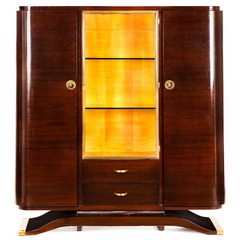 Fine Art Deco Macassar Ebony Vitrine Display Cabinet by Gouffé ca. 1930