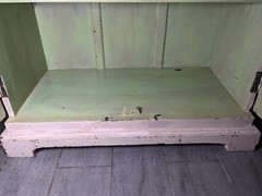 Vintage Shabby Chic Painted Floral Carved Wood Cabinet – Morrocan Indian Shelf