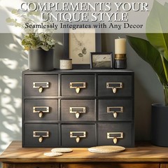 Apothecary Cabinet 9 Drawers Wooden Desktop Organizer for Home Office Jewelry