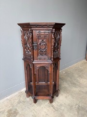 Vintage French Gothic Revival Cabinet/Console/Sideboard, Highly Carved Oak Wood