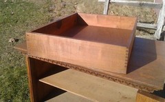 Antique Corticelli Silk Thread Counter Top Cabinet Quarter Sawn Oak with Mirror