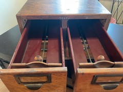 Antique Globe Quarter Sawn Oak Card Catalog Desktop
