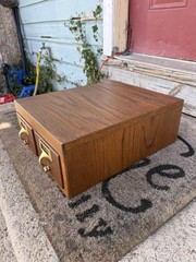 Vintage Oak 2 Drawer Filing Cabinet Card Catalog “Very Nice”