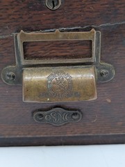 Antique OSM Yawman Erbe Labor Saving Office 2 Drawer Wood Oak FIle Card Catalog