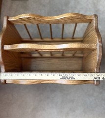 Mid Century Solid Oak Magazine Racked Great Condition Wood Double Sided