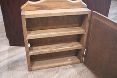 Vintage W Germany Oak Cabinet with Italian Tiles