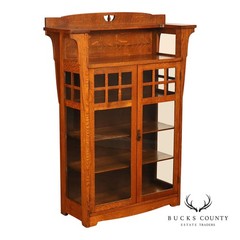 Antique Limbert Arts & Crafts Oak China Cabinet