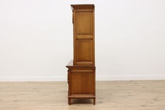 Renaissance Antique Oak Bookcase or Bar Cabinet, Knights #56779