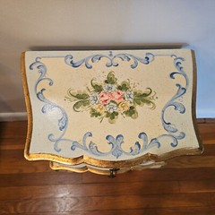 Horchow Hand Painted Florentine Wood Nightstand End Table Hall Cabinet Italian