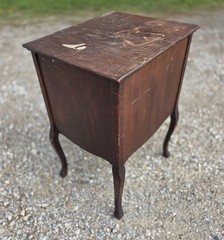 Antique Mahogany Wood Music Cabinet Record Cabinet Side Table