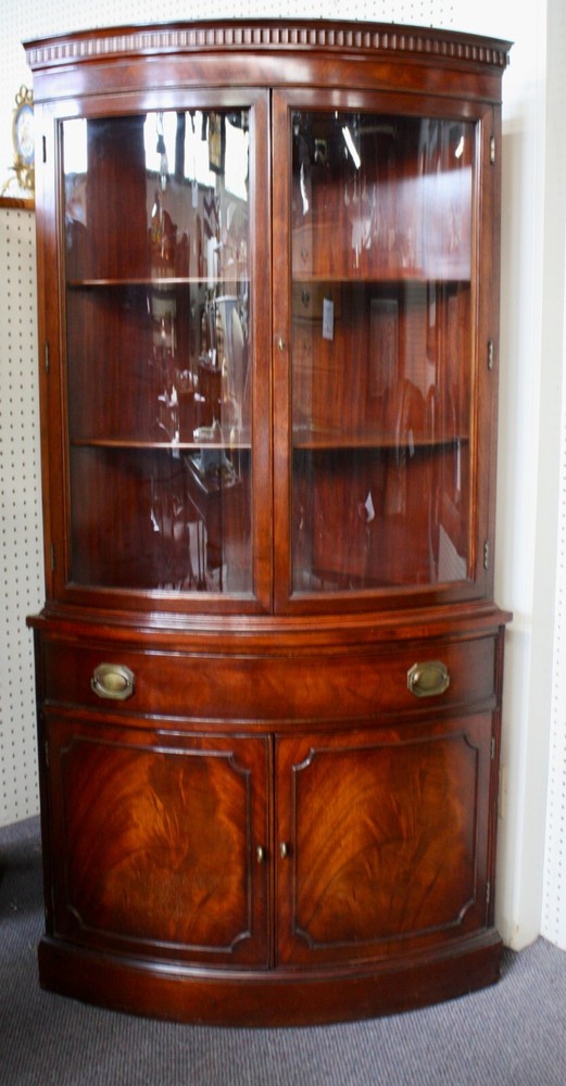 BOW FRONT CABINET Corner Cabinet Federal Style by Morganton, North Carolina 1940