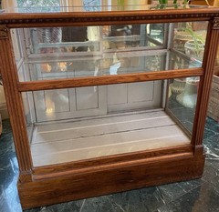 Vintage Wooden And Glass Store Floor Display Cabinet