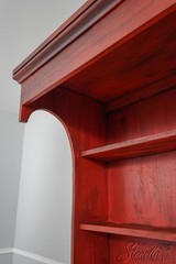 LF60777: Shaker Style Country Red Painted Finish Hutch