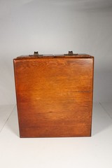 VTG Oak Wood Card Catalog File Box 2 Drawer Industrial Office Storage