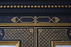 70937: EJ VICTOR Chinoiserie Eglomise Mirror Door Bar Cabinet