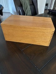 Vintage to Antique Globe Wernicke Lift Top Wooden Light Oak File Box No. 7310-C