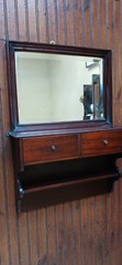 Antique Wall Mounted Victorian Mahogany Shaving Cabinet with Mirror