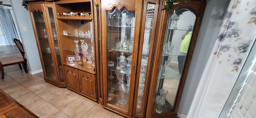 Shrunk/China Cabinet 4 sections 17′ long 7′ tall 17″ depth
