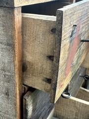 Large Antique Scratch Built Workshop Bank Of Drawers Industrial Cabinet c1900