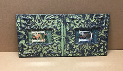 VTG 11×23 Double 4×6 Tin Ceiling Metal Green Photo Picture Frame Old 660-26B