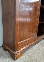 c. 1780 mortise, pegged walnut two piece twelve pane cupboard two drawers.