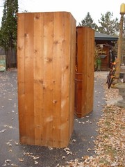 1930s – 40s Country Pine Corner Cabinet Pair, Hand Made