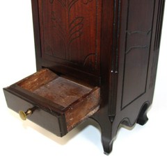 Antique 19th c. French Salt Box, Cabinet, 17 5/8″ Tall, Carved Country French