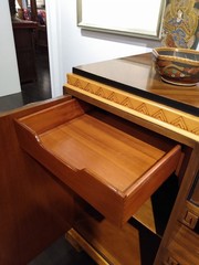 ART DECO SIDEBOARD / BAR WITH DRAWERS WALNUT MAPLE BRONZE FRANCE CIRCA 1930
