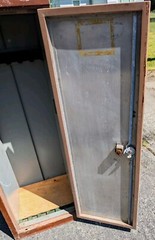 Antique Vintage 1920s-1930s Grain Painted Industrial Metal Locker Safe Cabinet